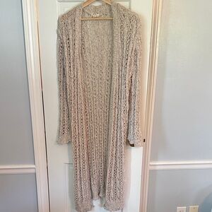 POL Long Gray Knit Cardigan/Duster
